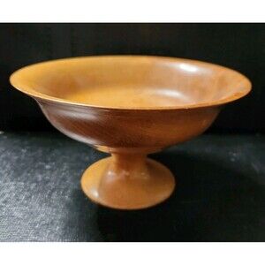 Oregon Myrtlewood Pedestal Bowl Geo E. Stovall Coos Myrtle Hand Turned 50's-60's